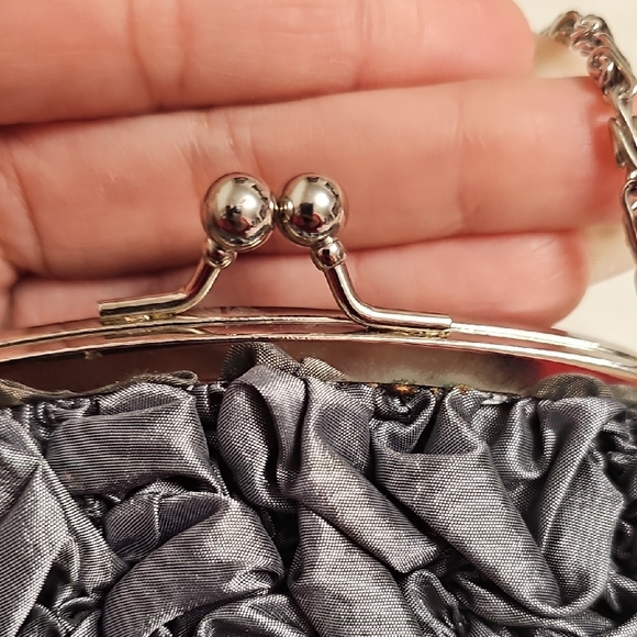 Chic Silver Ruffled Clutch - Picture 3 of 6